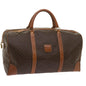 Luxury CELINE Macadam Canvas Boston Bag PVC Brown 12755