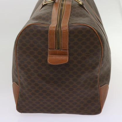 Luxury CELINE Macadam Canvas Boston Bag PVC Brown 12755