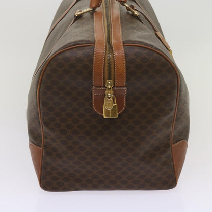 Luxury CELINE Macadam Canvas Boston Bag PVC Brown 12755