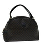 Luxury CELINE Macadam Canvas Hand Bag PVC Brown Black 12763