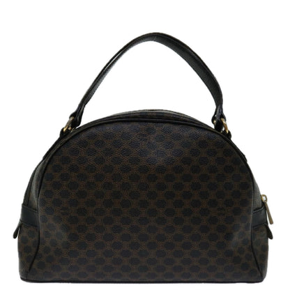 Luxury CELINE Macadam Canvas Hand Bag PVC Brown Black 12763