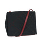 Luxury Burberry Shoulder Bag Canvas Black Red Auth bs12799