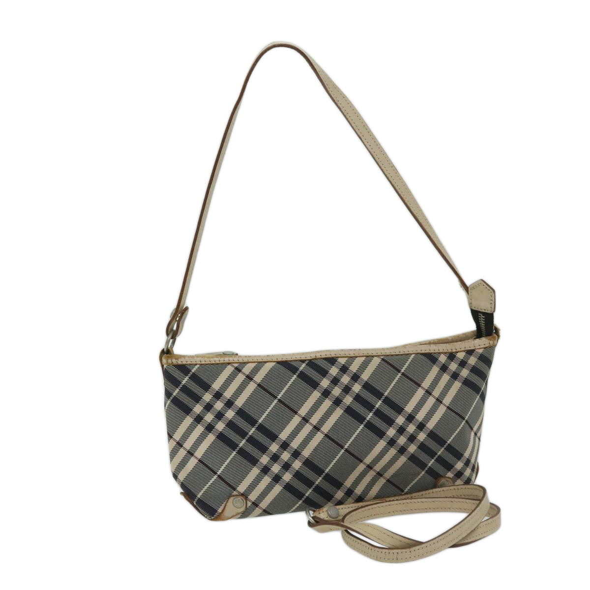 Burberry Nova Label Canvas Blue Shoulder Bag