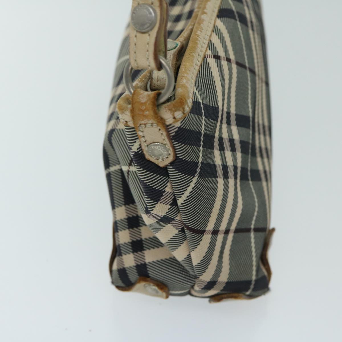 Burberry Nova Label Canvas Blue Shoulder Bag