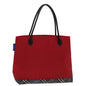 Luxury BurberrySs Nova Check Blue Label Hand Bag Nylon Red Black Auth bs13095
