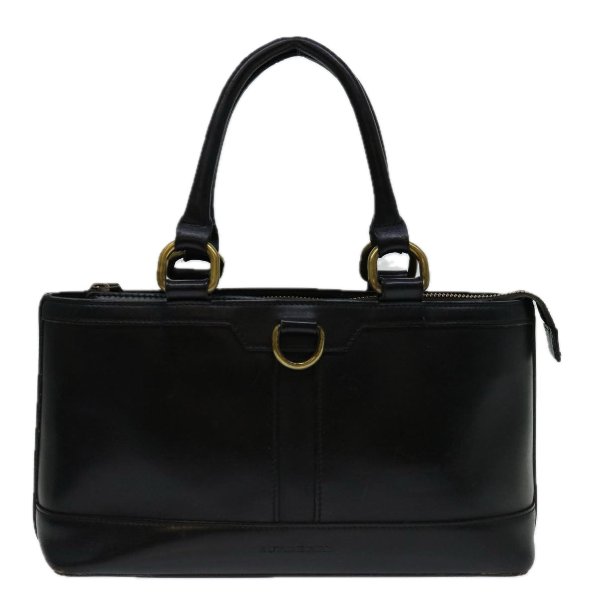 Burberry Auth Leather Black Handbag Style 3