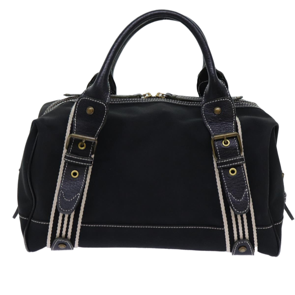 Burberry Auth Canvas Black Handbag