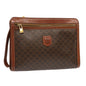Luxury CELINE Macadam Canvas Clutch Bag PVC Brown 13124
