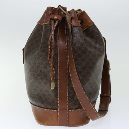 Luxury CELINE Macadam Canvas Shoulder Bag PVC Brown 13427