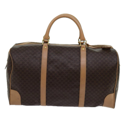 Luxury CELINE Macadam Canvas Boston Bag PVC Brown 13430
