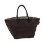 Luxury BurberrySs Nova Check Blue Label Hand Bag Nylon Brown Black Auth bs13693