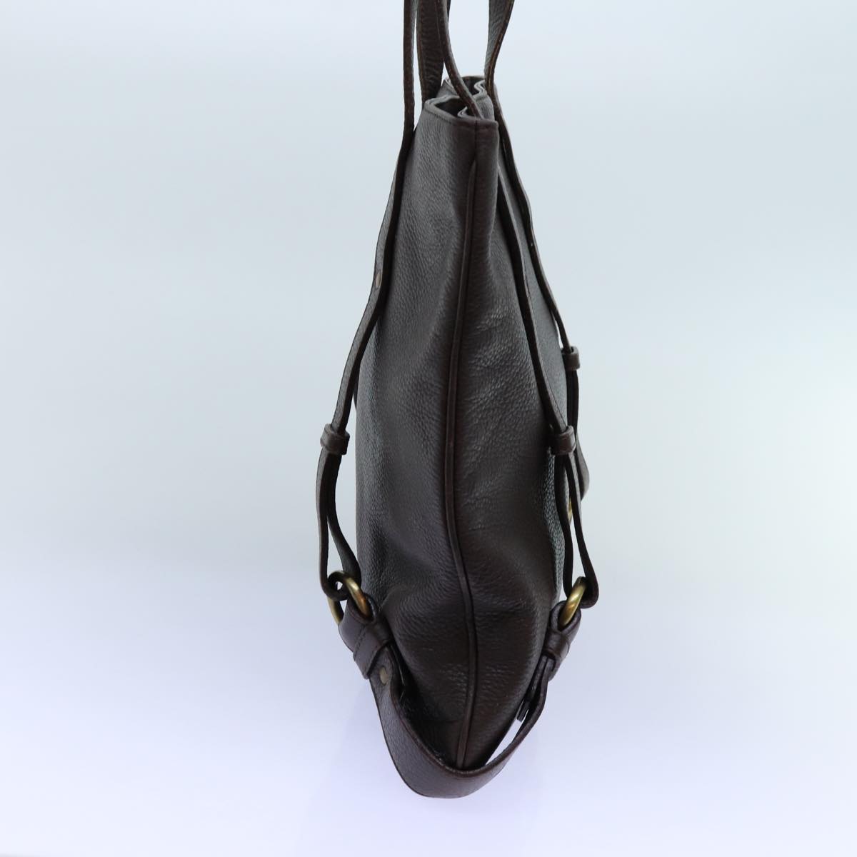 Burberry Auth Leather Brown Tote Bag