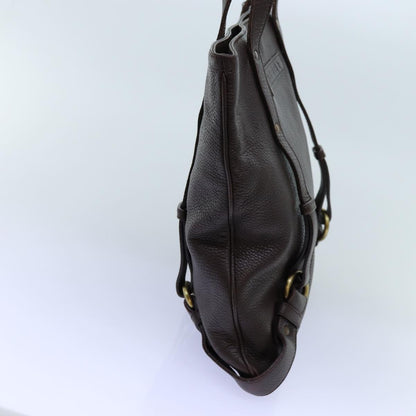 Burberry Auth Leather Brown Tote Bag