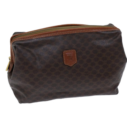 Luxury CELINE Macadam Canvas Pouch PVC Brown 13797