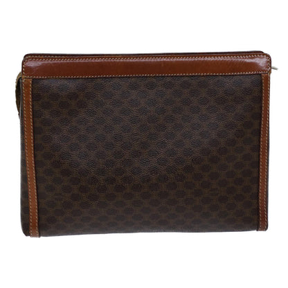 Luxury CELINE Macadam Canvas Clutch Bag PVC Brown 13810