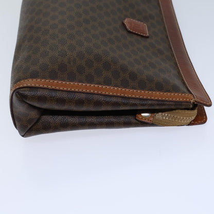 Luxury CELINE Macadam Canvas Clutch Bag PVC Brown 13810