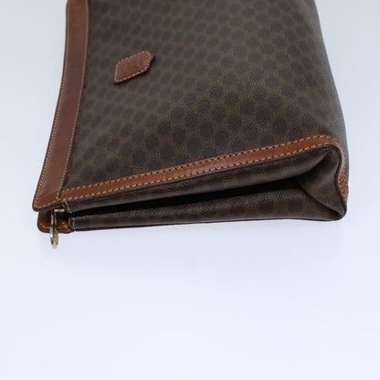 Luxury CELINE Macadam Canvas Clutch Bag PVC Brown 13810