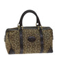 Luxury CELINE C Macadam Canvas Boston Bag Brown 13811