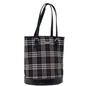 Luxury BurberrySs Nova Check Blue Label Shoulder Bag Canvas Black Auth bs13816