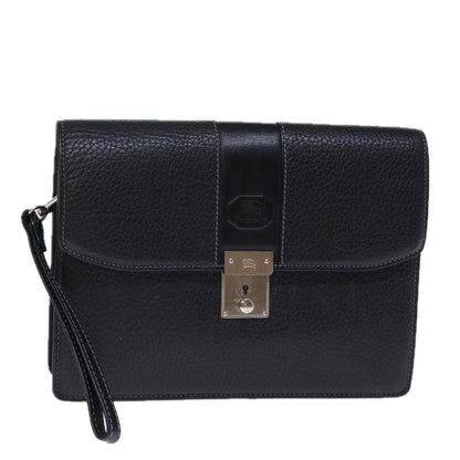 Burberry BURBERRYSs Auth Leather Black Clutch Bag Style 3