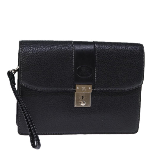 Burberry BURBERRYSs Auth Leather Black Clutch Bag Style 3