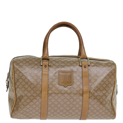 Luxury CELINE Macadam Canvas Boston Bag Coated Canvas Beige 13994