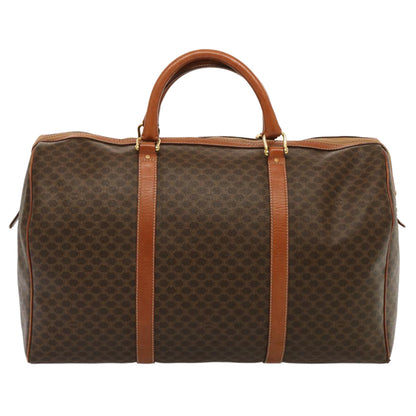 Luxury CELINE Macadam Canvas Boston Bag PVC Brown 14073