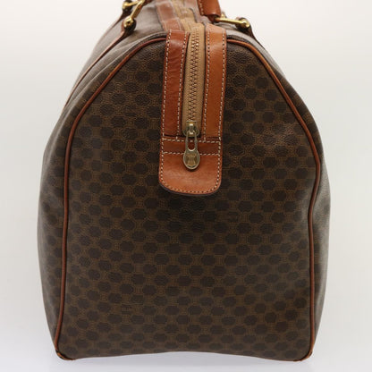 Luxury CELINE Macadam Canvas Boston Bag PVC Brown 14073