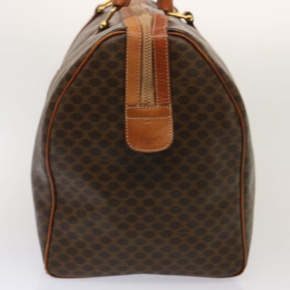 Luxury CELINE Macadam Canvas Boston Bag PVC Brown 14073
