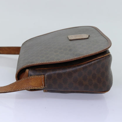Luxury CELINE Macadam Canvas Shoulder Bag PVC Brown 14110