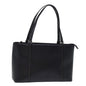 Luxury Burberry Tote Bag Leather Black Auth bs14319