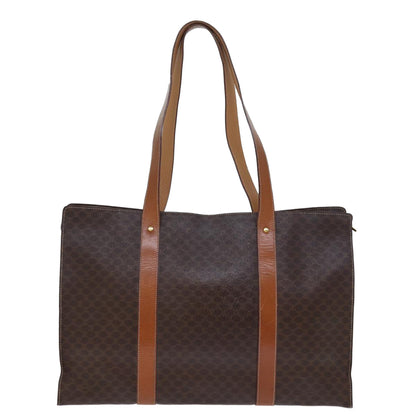 Luxury CELINE Macadam Canvas Tote Bag PVC Brown 14330