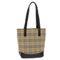 Burberry Nova Auth Leather Beige Tote Bag