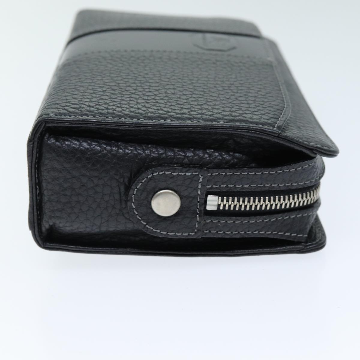 Burberry Auth Leather Black Clutch Bag