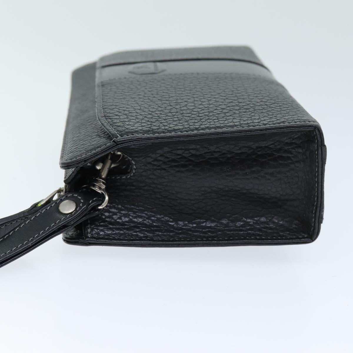 Burberry Auth Leather Black Clutch Bag