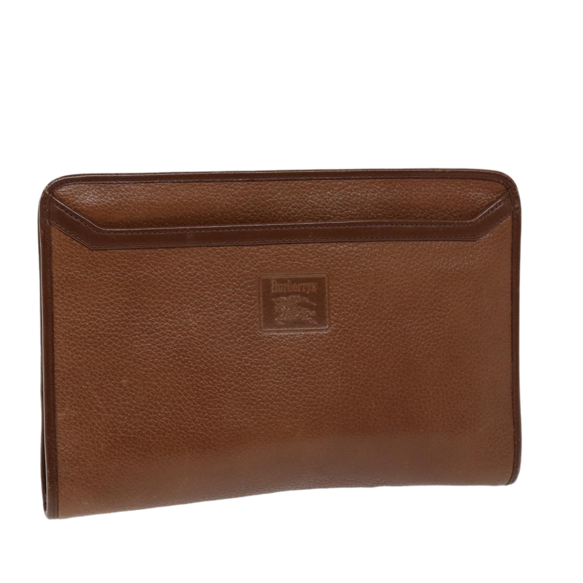 Burberry BURBERRYSs Auth Leather Brown Clutch Bag Style 3