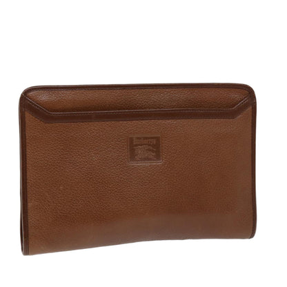 Burberry BURBERRYSs Auth Leather Brown Clutch Bag Style 3