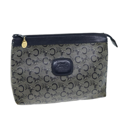 Luxury CELINE C Macadam Canvas Pouch Navy 14376