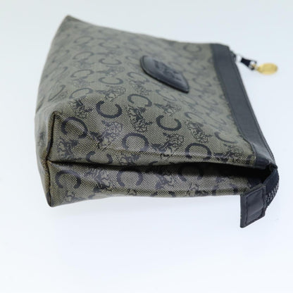 Luxury CELINE C Macadam Canvas Pouch Navy 14376