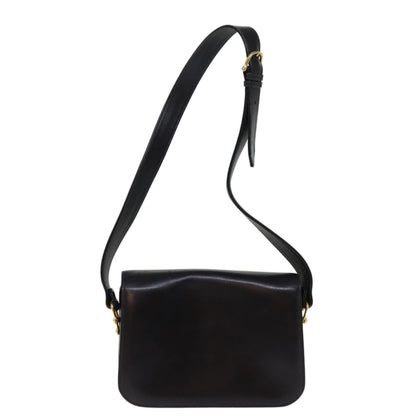 Luxury CELINE Horse Carriage Shoulder Bag Leather Black 14459