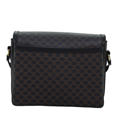 Luxury CELINE Macadam Canvas Shoulder Bag PVC Black 14461