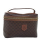 Luxury CELINE Macadam Canvas Vany Hand Bag PVC Brown 14476