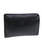 Luxury BurberrySs Clutch Bag Leather Black Auth bs14646