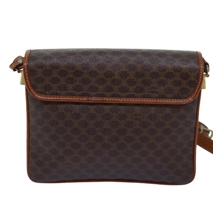 Luxury CELINE Macadam Canvas Shoulder Bag PVC Brown 14757