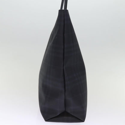 Luxury Burberry Nova Check Hand Bag Coated Canvas Black Auth bs14826