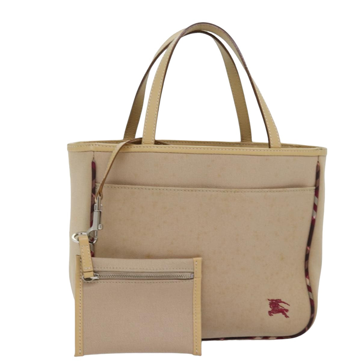 Burberry Label Auth Canvas Beige Handbag Style 3