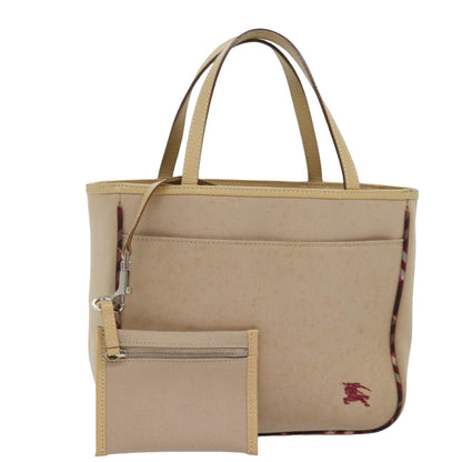 Burberry Label Auth Canvas Beige Handbag Style 3