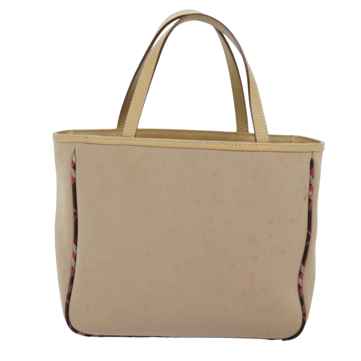 Burberry Label Auth Canvas Beige Handbag Style 3
