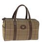Luxury BurberrySs Nova Check Boston Bag Canvas Khaki Auth bs14854