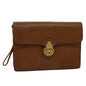 Luxury BurberrySs Clutch Bag Leather Brown Auth bs14900